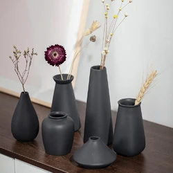 Small Ceramic Vase for Flowers Plants,  Matte Vases for Modern Table Shelf Home Decor Wedding  Frosted Elegant Ceramic Vase