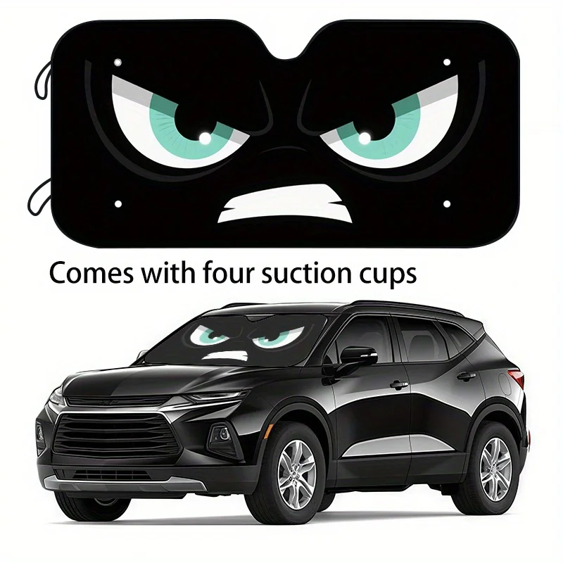 

1pc Funny Eyes Car Sun Visor 2 Sizes To Choose From, Holiday Gift Choice Car Windshield Sun Visor, Your Car Stays Cool And Preve
