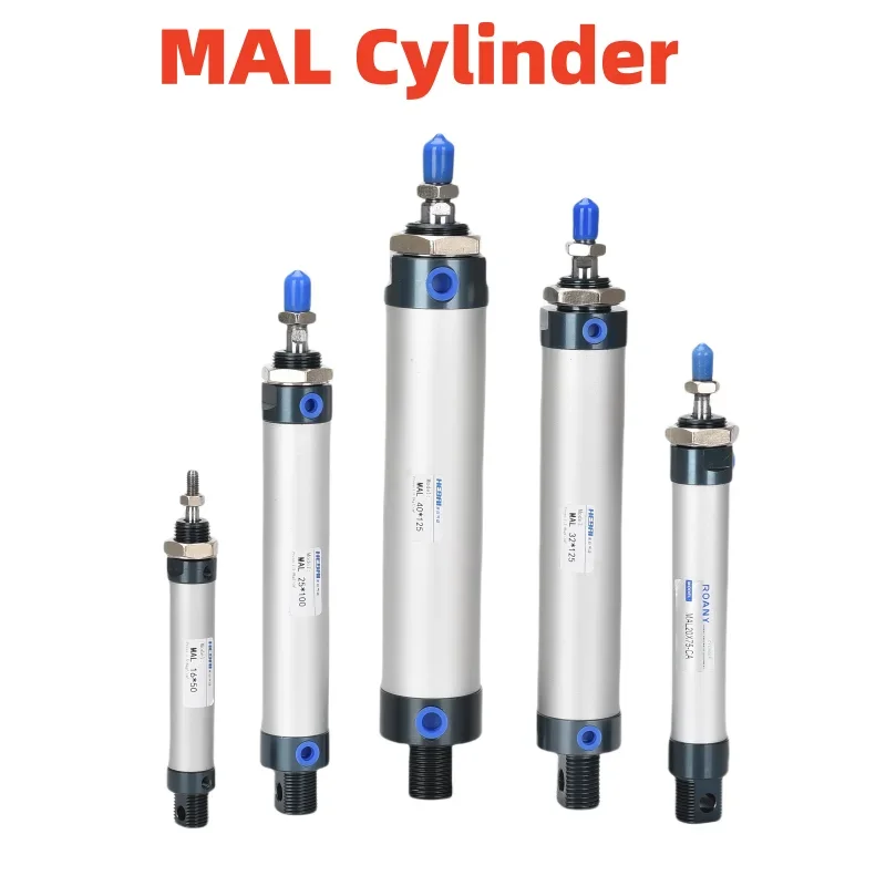 

MAL Series Mini Pneumatic Cylinder 16/20/25/32mm Bore 25/50/100/125/150mm Stroke Double Acting Aluminum Alloy Air Cylinder