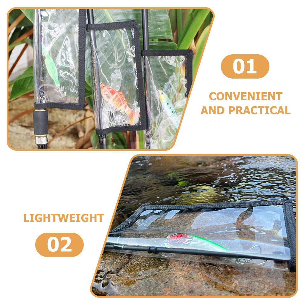 3 Pcs Bait Protector Fishing Lures Equipment Hook Portable Bag Protective Cover PVC Storage Transparent