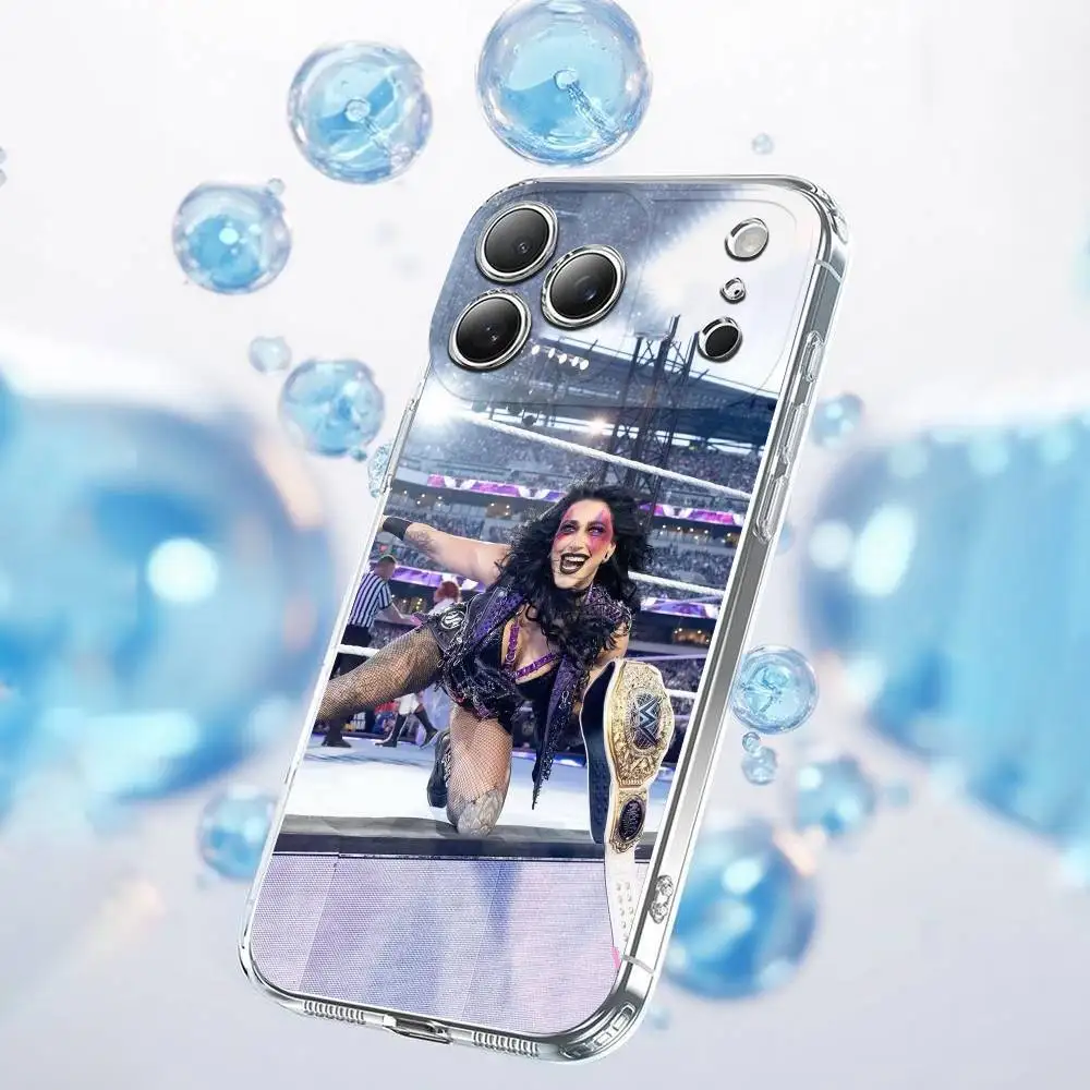 حافظة هاتف R-Rhea Ripley Wrestler لهاتف iPhone 14,11,15,17,13,12,16,Plus,E,Air,Pro,Max,غطاء شفاف صغير
