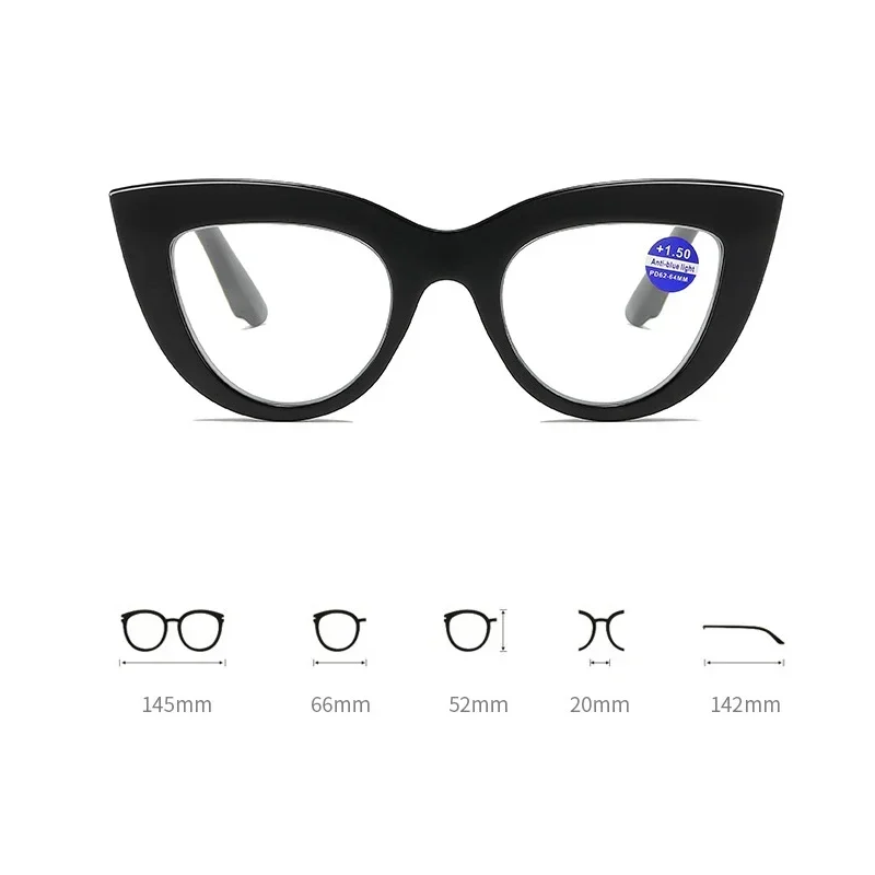 Cat Eye Reading Glasses Women Blue Light Blocking Eyeglasses Presbyopia Glasses Hyperopia Optical Lenses for Read +1.0 To +4.0