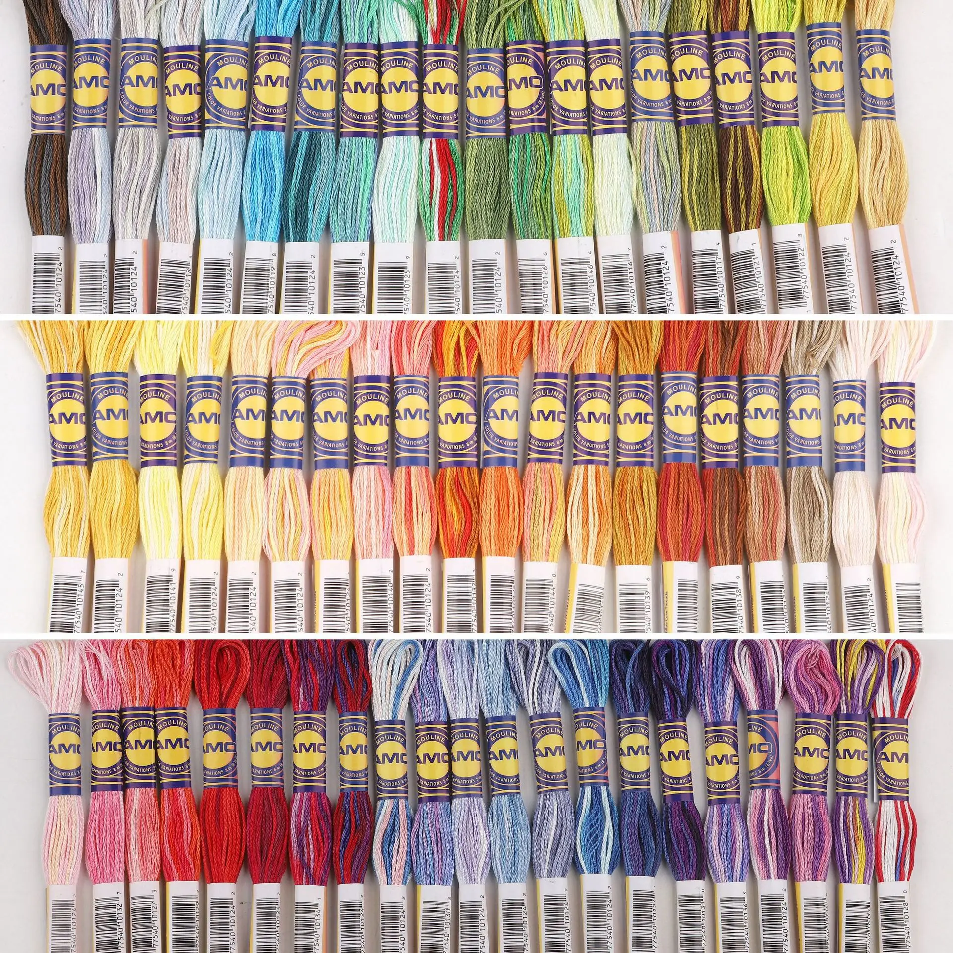 No.25 6pcs/set 8m/pc 100% Long Egyptian Cotton Embroidery Floss Mixed Color Cross Stitch Floss Thread for DIY Stitch Work