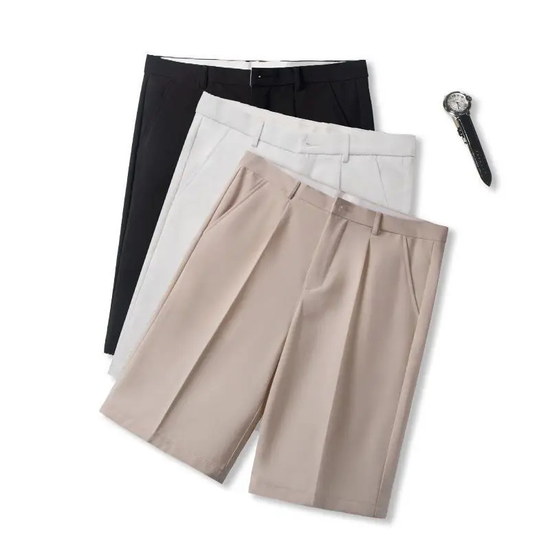 

Шорты мужские деловые дышащие однотонные, модные повседневные штаны для офиса, летняя одежда, U172, 2023