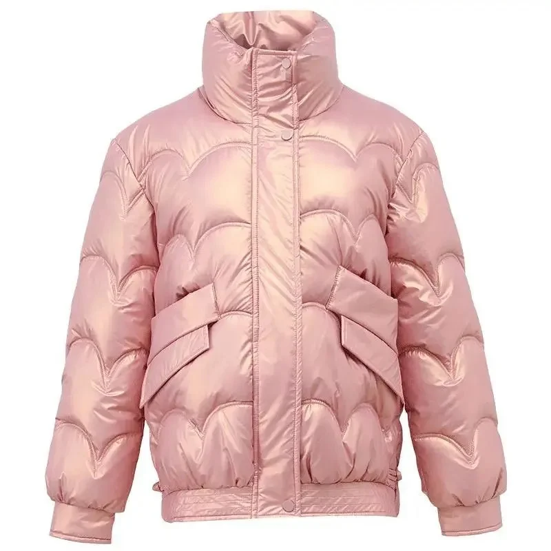 2023 New Winter Parkas Women Jackets Long Sleeve Casual Glossy Thick Warm Puffer Coat Loose Female Jacket Waterproof Outwear