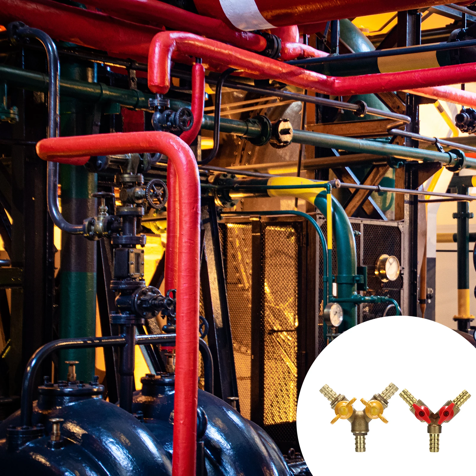 2 uds cobre Premium en forma de Y válvula de bola de cierre de 3 vías válvula de interruptor de Gas combustible conector de manguera