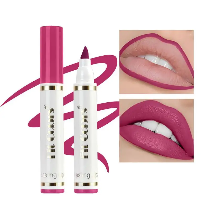 1pcs Lip Stain MARKER กันน้ํา Matte Lip Markers TIP Lip Markers Lip ปากกาแต่งหน้า Long Lasting Lip Color