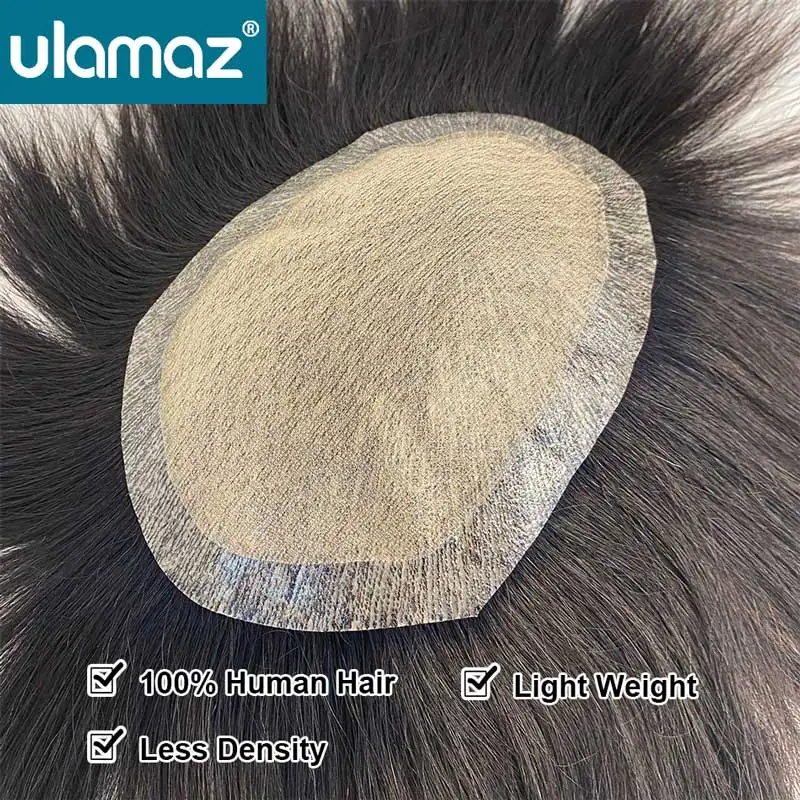 Toupee Hair Men Injected Microskin Male Hair Prosthesis 100% Density Human Hair Men's Wig Natural Hair System For Men Brazil