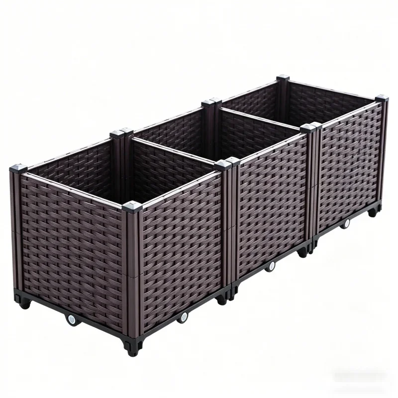 

Extra Large 4-Tier Raised Garden Bed Planter Box 148x37x34 Cm for Vegetables Flowers Herbs - Indoor Outdoor Balcony Patio Grow