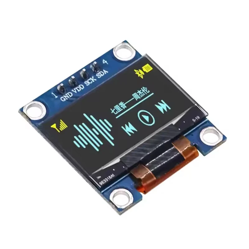 رؤوس OLED مقاس 0.91 بوصة، تتضمن رؤوس OLED مقاس 0.96 بوصة، شاشة 128 × 64 I2C، واقي مطلي مسبقًا، أبيض وأزرق، فردي