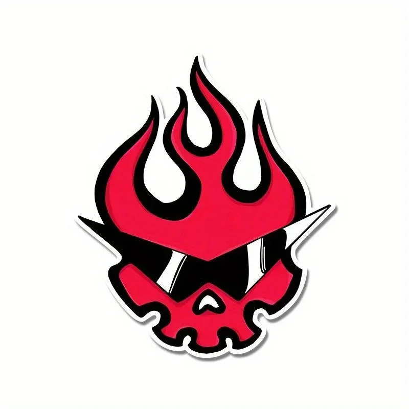 

1 шт., яркая наклейка с пылающим черепом — съемная декоративная наклейка, идеально подходит для дорожных сумок, скейтбордов и офисных стен