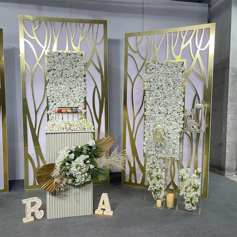 China Supplier Large Size Rectangle Acrylic Panel Backdrop Arch Wall For Wedding Back Drop