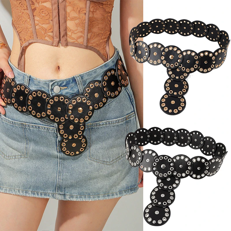 

Fashion Retro Western Cowboy Ring Belt Women With Skirt Decoration Coat Sweater Wide Waist Belt