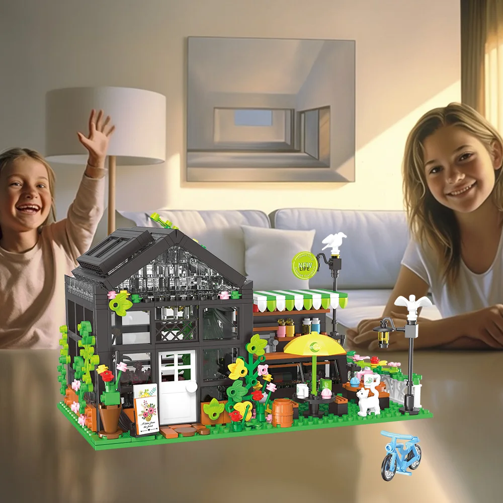 ideas Flower House Building Set with LED, City Street House Flower Shop Building Blocks Toy, Gift for Girls 8-12 Year,Mini Brick