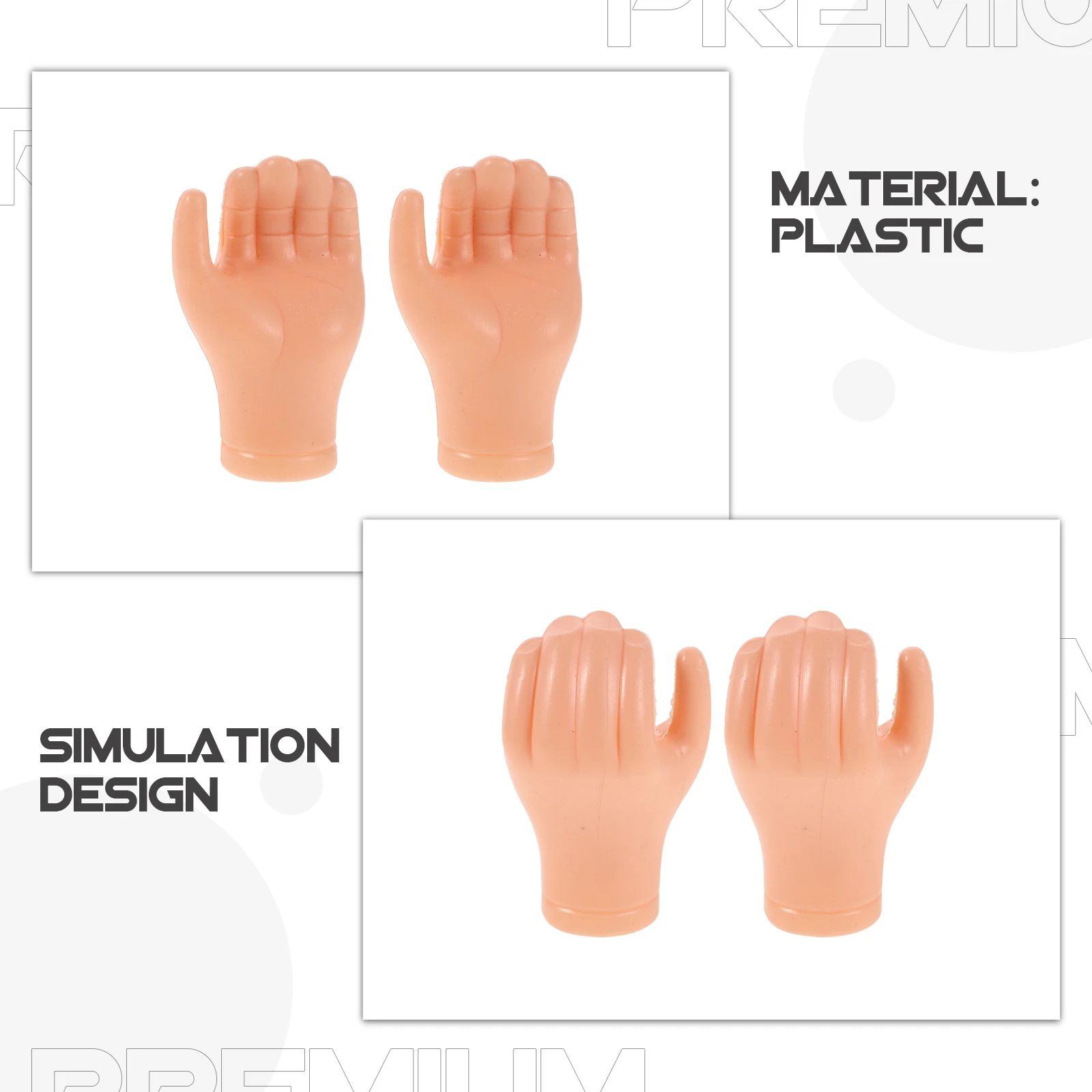 Adereços de mão em miniatura simulação realista mãos de plástico para diy fazendo kit pequenas mãos de fantoche em massa leve