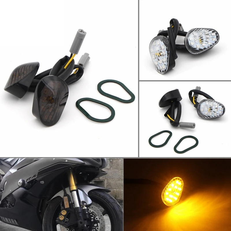 For Yamaha YZF R1 R6 R6S 2002-2008 Motorcycle LED Flush Mount Turn Signal Light Indicator Blinker Lamp