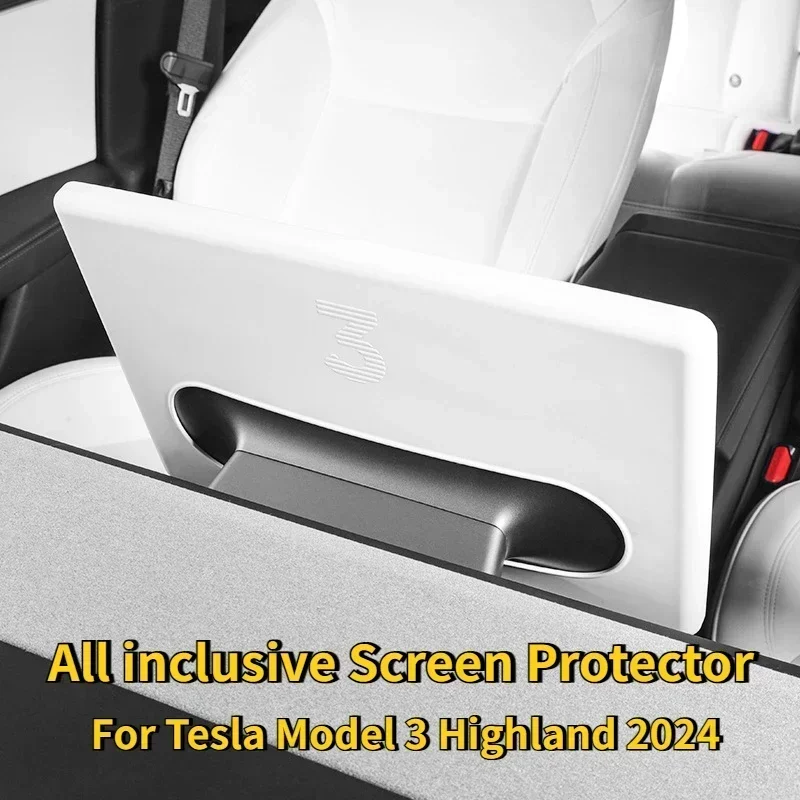 Silicone Screen Protector for Tesla Model 3 Highland 2024 Central Control Navigation All Inclusive Protection Frame Accessories