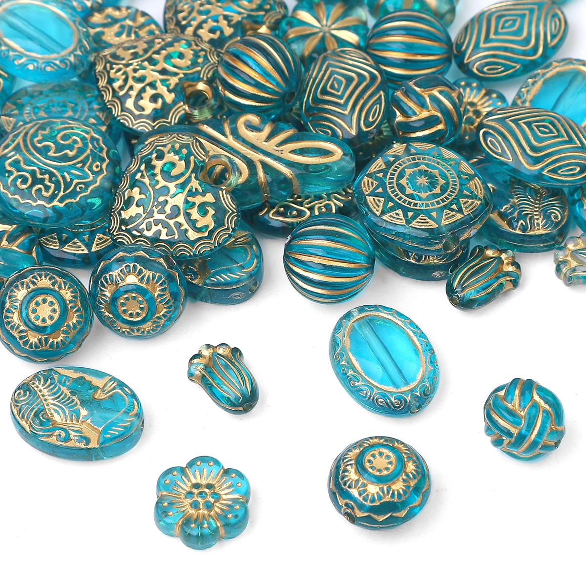 15-80pcs Acrylic Turquoise Baroque Loose Spacer Beads For DIY Earrings Bracelet Necklace Jewelry Making