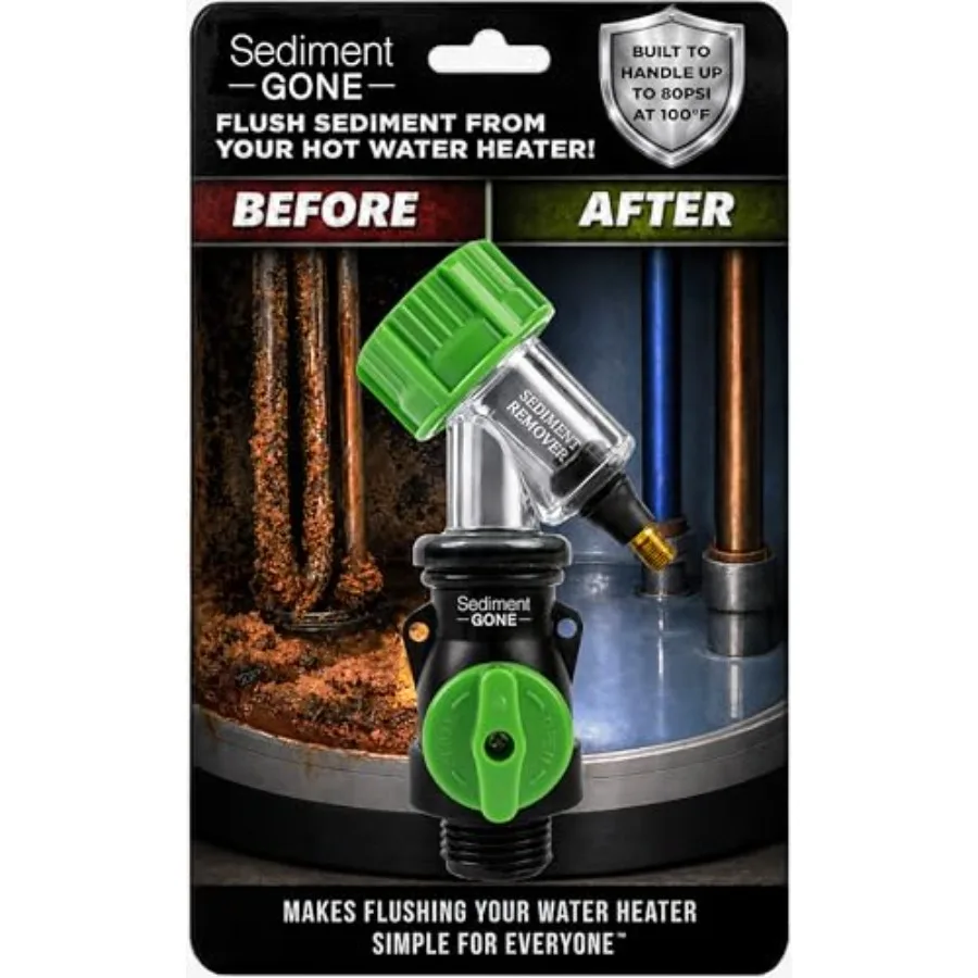 

™ Water Heater Sediment Removal Tool Flushes, Cleans and Breaks Up Sediment Clogs in Electric or Gas Water Heaters Easy DIY Wat