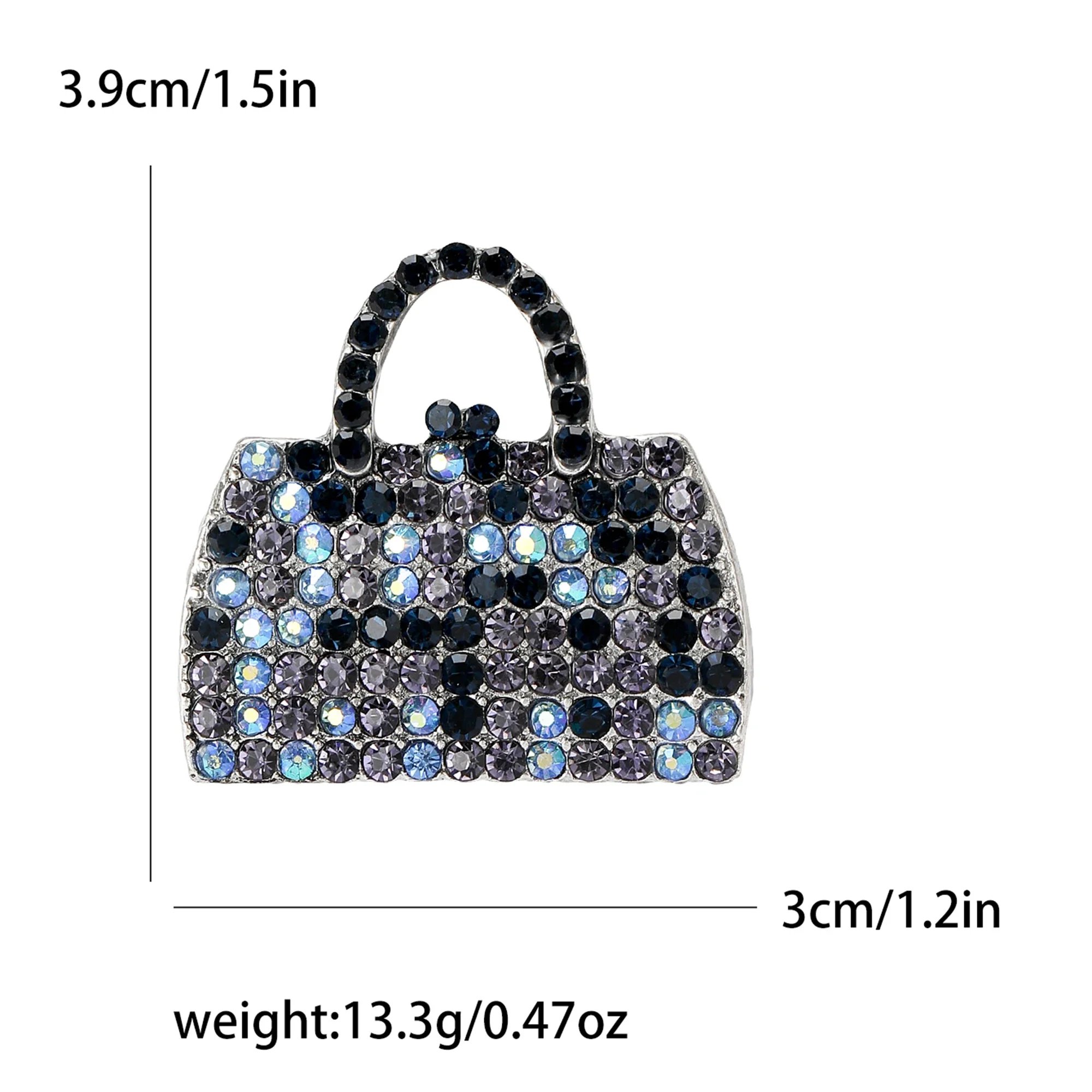 Rhinestone Bag Pins for Women Unisex Glass Daily Supplies Brooches  Event Party Backpack Decoration Clothes Accessories