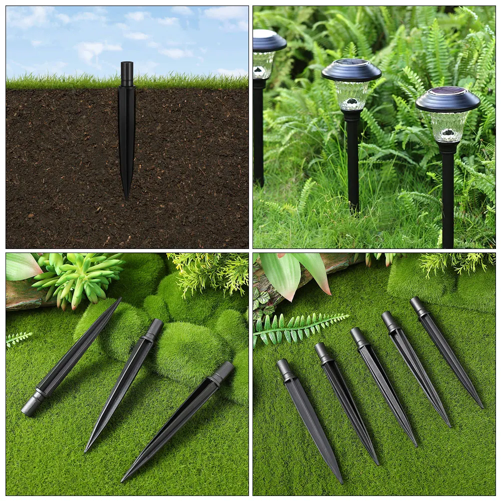 

Plastic Plug Patio Light Stakes Ground Heavy Duty Yard Pin Garden Pathway Spikes for Solar Lights Insertion