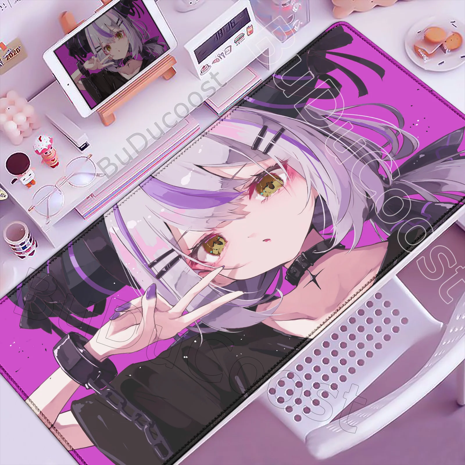 Anime Mouse Pad Cute Hololive Laplus Darknesss Computer Mousepad Office Game Rubber Anti-slip Gaming