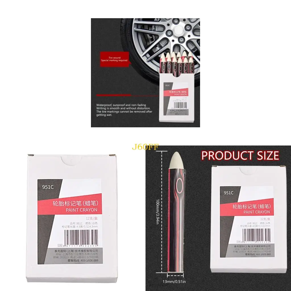 

J60F Professional Vehicle Tire Marking Tool Double Head Design Sunlight Resistant Wax