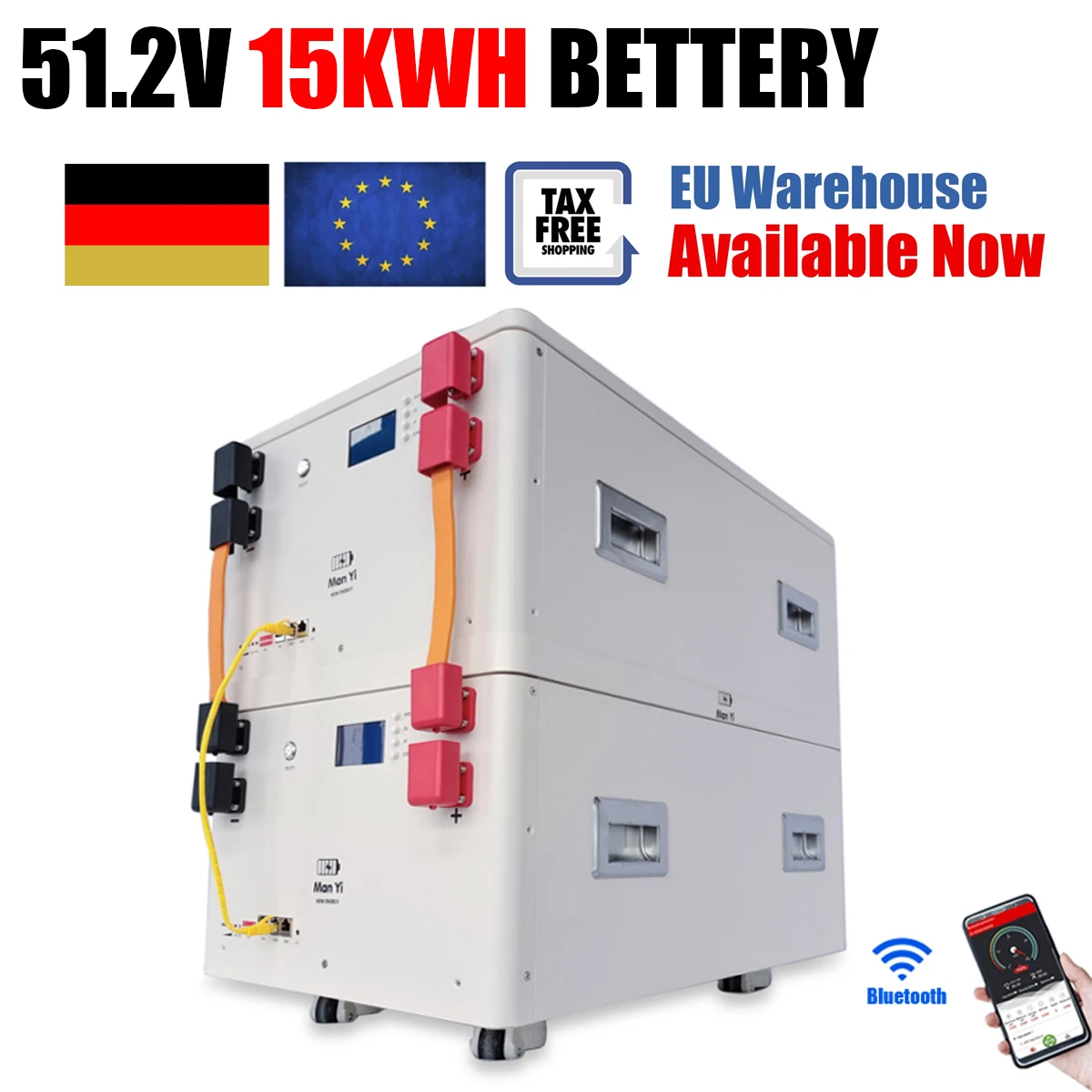 

Аккумуляторные блоки Man Yi 15KWh 16S 48V 280Ah LiFePO4, 2 А, активный баланс, серверный стеллаж, внешний аккумулятор для кемпинга, домашнее хранение энергии, Европейский запас