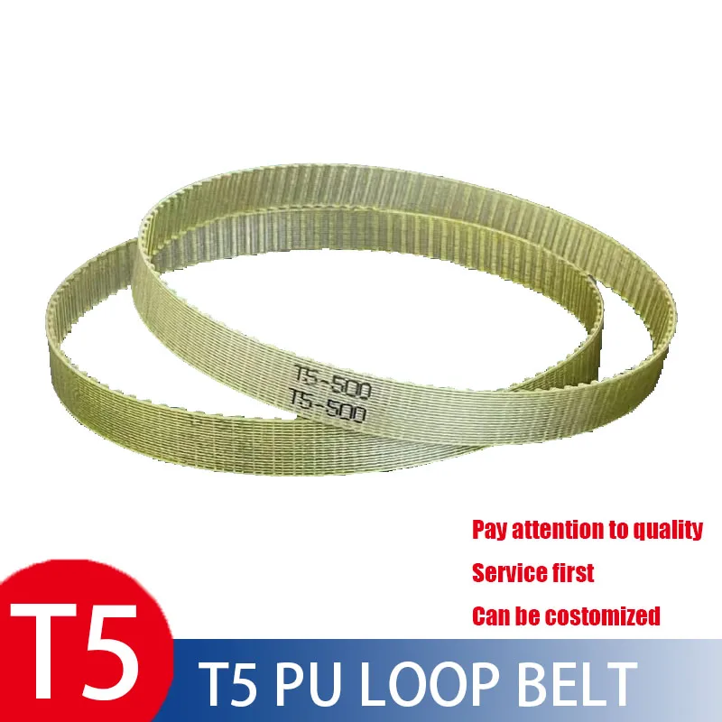 Steel wire Closed Loop Timing Belt PU Width10/15/20mm T5-550/560/570/575/580/590 Polyurethane Belts for Pulleys