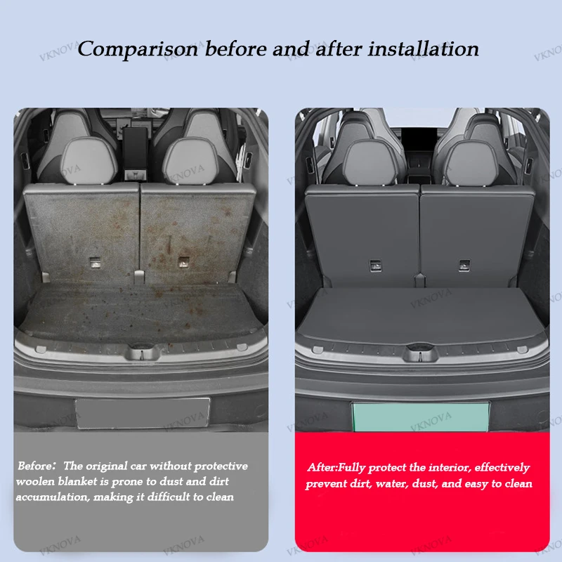 Picture 4: For Tesla Model Y L 2026 Trunk Mat Full Coverage Trunk Both Side Guards Seat Backrest Protective Pad Cargo Liner Anti Dirty Mat