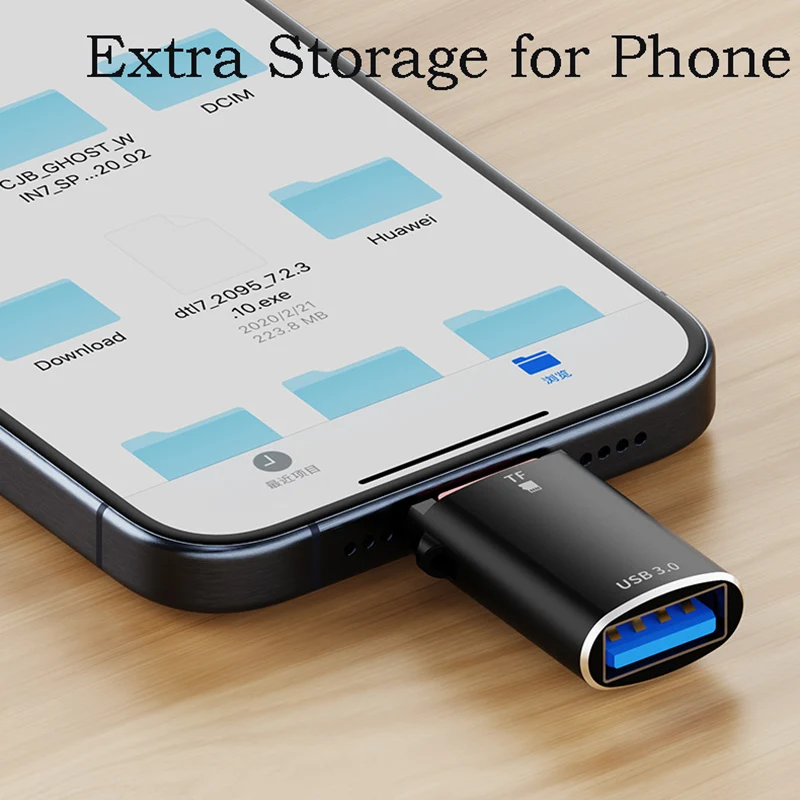 Konwerter typu C na USB Adapter OTG do telefonu komórkowego USB3.0 Czytnik kart Micro SD TF Przeglądarka Klucz do transferu danych Przedłużacz pamięci tabletu — zdjęcie produktu 3