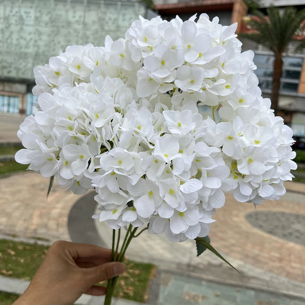 Large Artificial Hydrangea Macrophylla Really Touch Big Head DIY Bridal Bouquet Home Garden Wedding Party Decoration Accessories