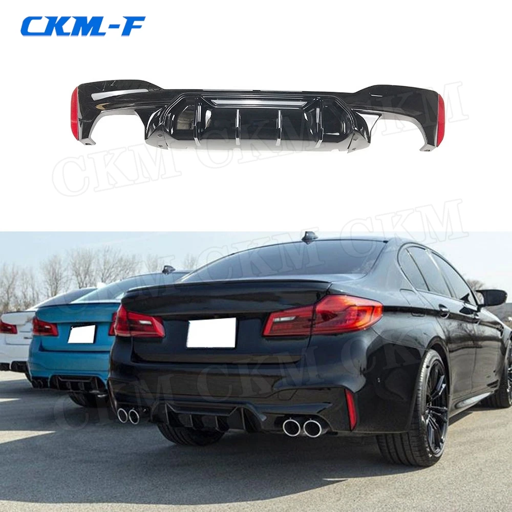 

Rear Bumper Lip Diffuser With Exhaust Tips For BMW 5 Series G30 G38 M Sport 2017-2023 M5 Style ABS Back Bumper Protector