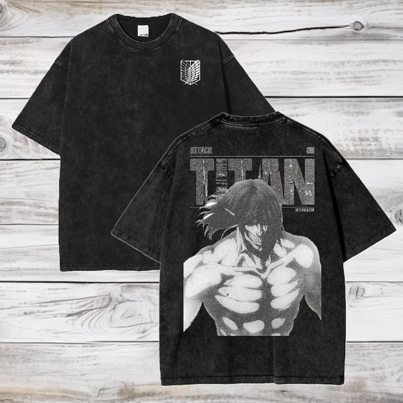 

2026 "The Attack on Titan" Extra Large Size T. Alan Yeager Anime Pure Cotton T-Shirt Comfortable, Breathable, High Quality