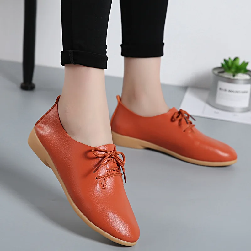 Loafers Women Casual Shoes Genuine Leather Summer  Moccasins Soft Pointed Toe Ladies Footwear Women Flats Shoes Female yui8