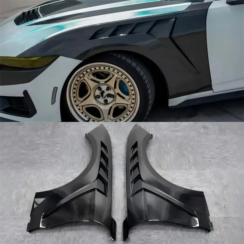 Real Carbon Fiber Front Bumper Trim Body Kit Mustang 2015-2025 view 2