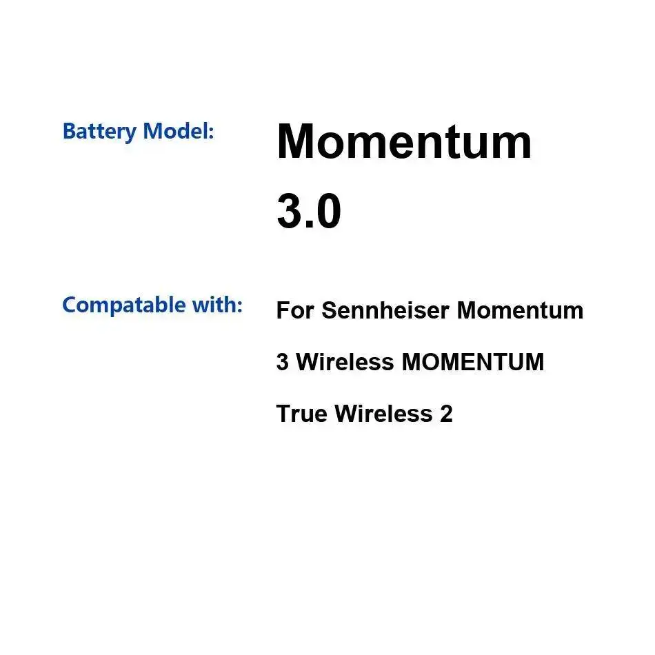 

Беспроводные наушники с шумоподавлением, аккумулятор 600 мАч, для Sennheiser Momentum 3 Wireless, Momentum True Wireless 2 3.0