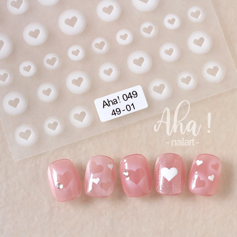 White Gradient Nail sticker/ Translucent Air Brush Free Hollowed Nail Art Stickers Decals/ Heart Butterfly Star Sakura