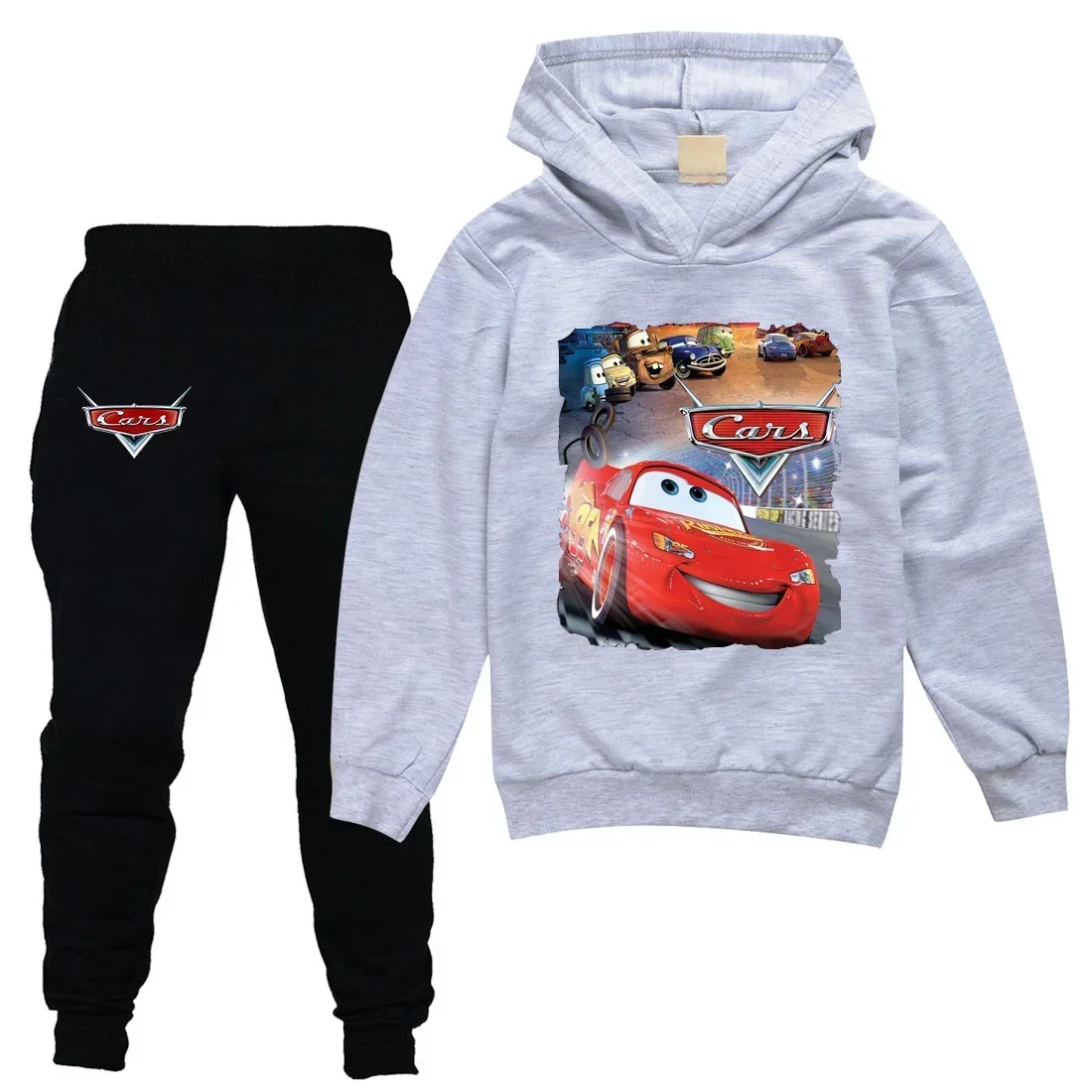 Children Hoodie and Pants 2 Piece Set Pixar Cars Lightning McQueen Kid Teen Sports Suits Boy Casual Clothing Baby Sets Tracksuit