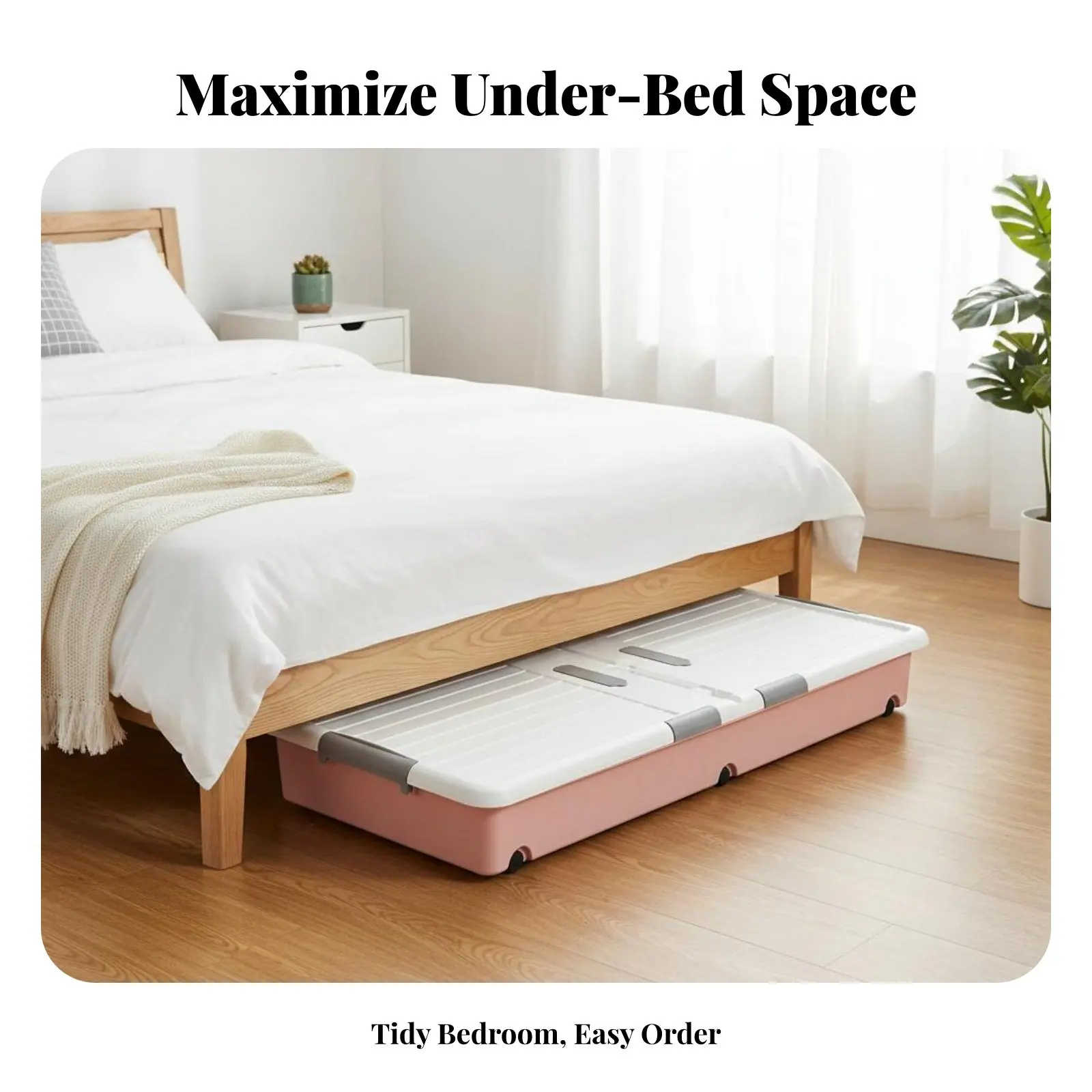 

Контейнер на колесиках для хранения под кроватью: компактный, низкопрофильный дизайн для студентов, домовладельцев, общежитий