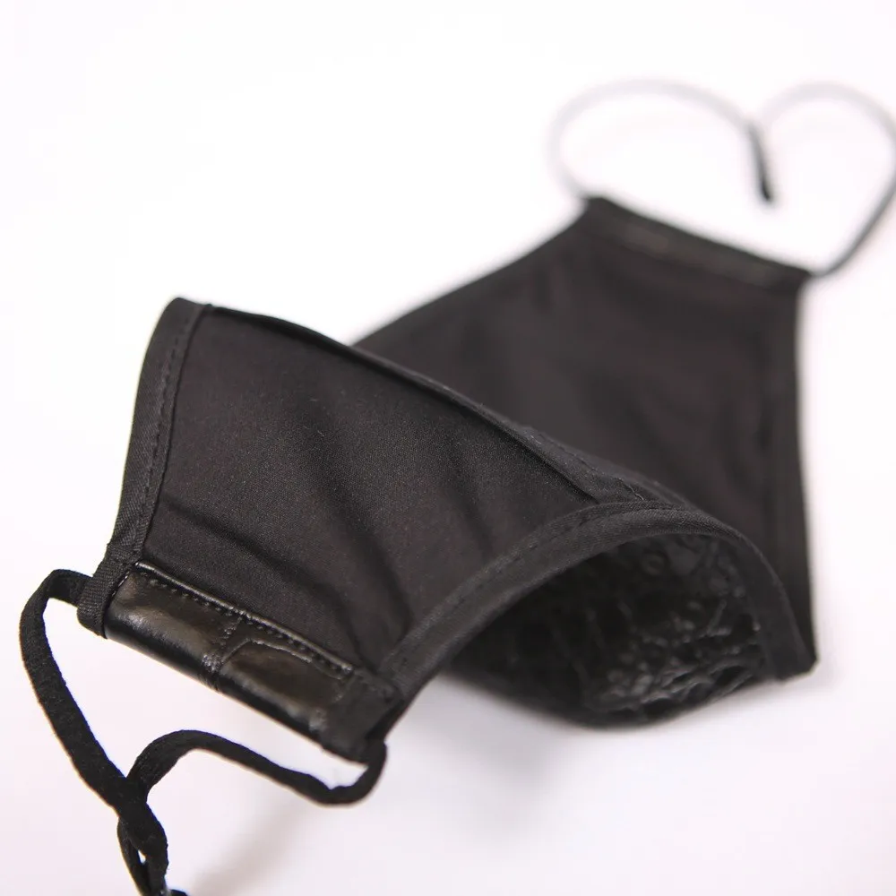 Filtro de três camadas personalizado máscara de proteção aprimorada decorativa impermeável couro sintético PU lavável moda adulta