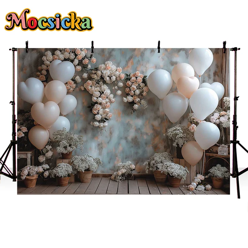 Mocsicka Photography Background Boho Floral Room Adult Birthday Wedding Maternity Portrait Decor Backdrop Photo Studio