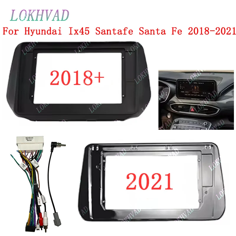 

10 Inch For HYUNDAI Santa Fe Santafe IX45 2018-2021 Car Radio Stereo Android MP5 GPS Player 2 Din Fascia Panel Frame Dash Cover