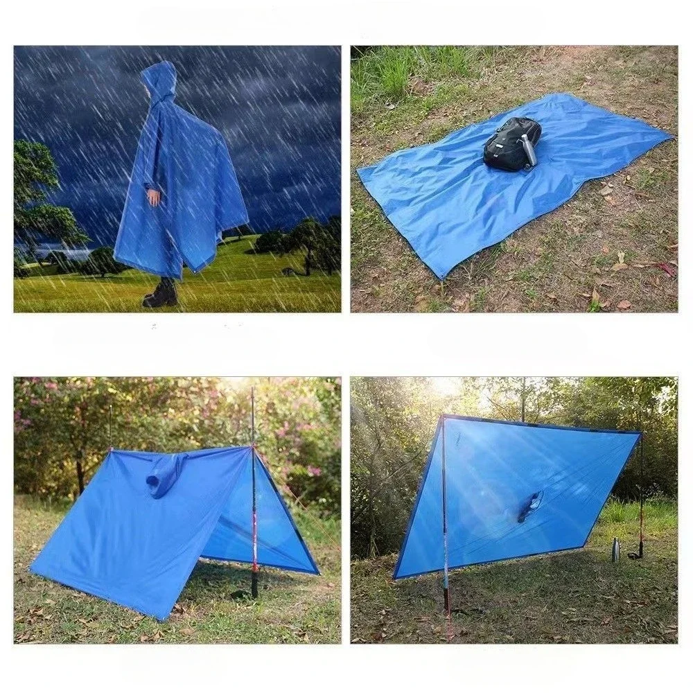 

New Outdoor Raincoat with Pocket Hooded Sleeve Waterproof Rain Poncho Rain Cover Camping Hiking Travel Portable EDC Tool