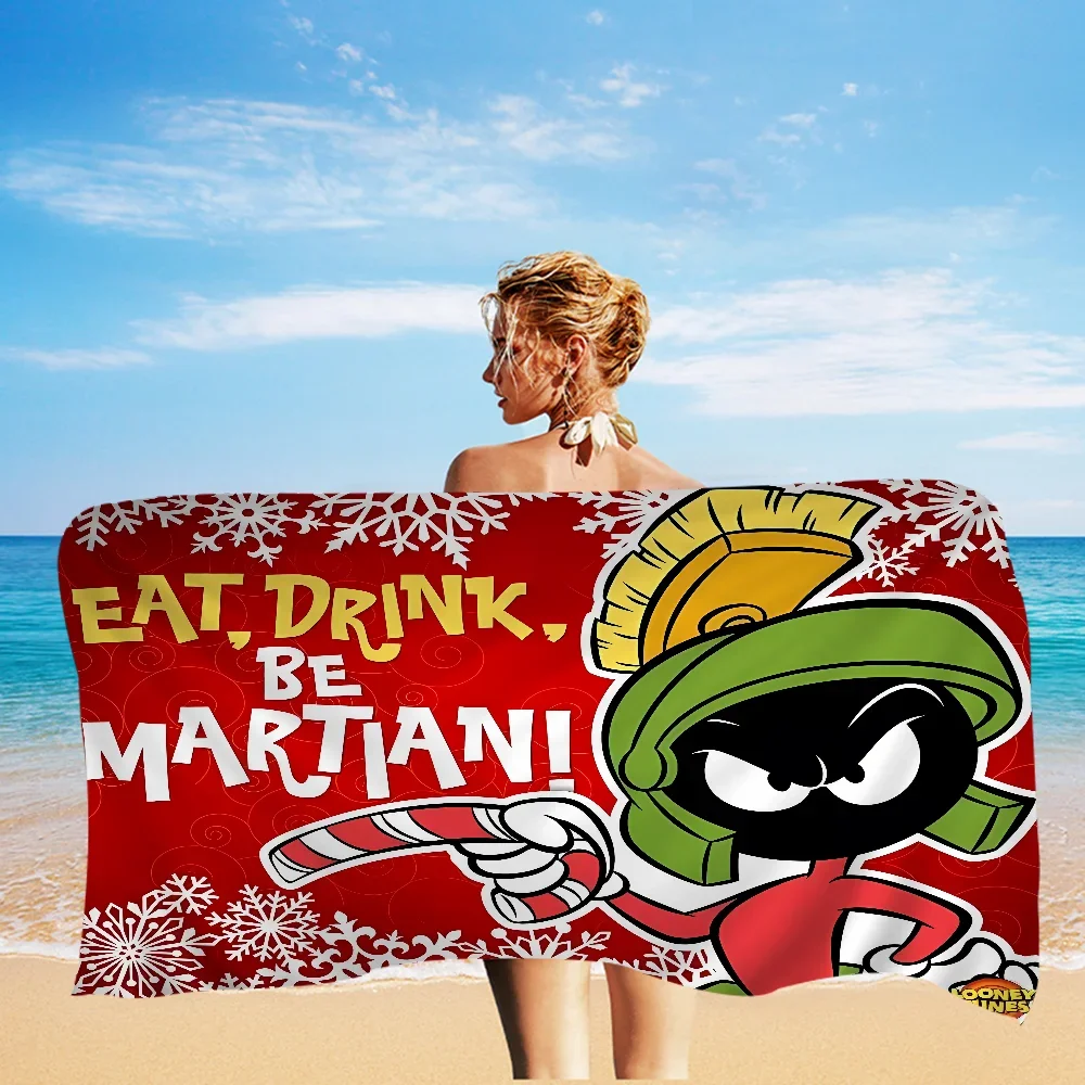 

M-Marvin The M-Martian Cartoon Big Microfiber Beach Towels Quick Dry Towel Sand Beach Pool Towel for Travel Swim Pool Yoga