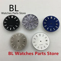 BL 31mm Watch Dial Grid Checks Design Luminous Black Silver Fit ETA 2836 2824 Mingzhu DG2813 3804 Miyota 8205 8215 821A movement