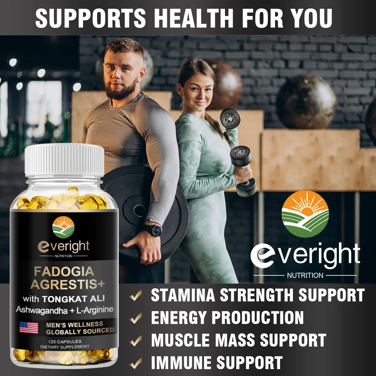 Fadogia Agrestis Extract Capsules for Natural Strength Support Male Performance & Muscle Crowth with Ashwagandha L-Arginine Zinc