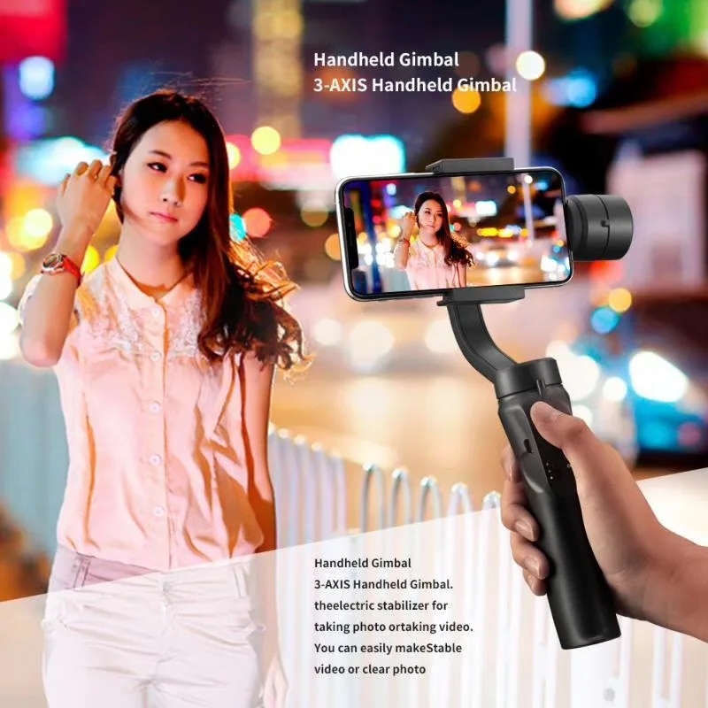 F6 3 Axis Gimbal Handheld Stabilizer Cellphone Action Camera Holder Anti Shake Video Record Smartphone Gimbal For Phone