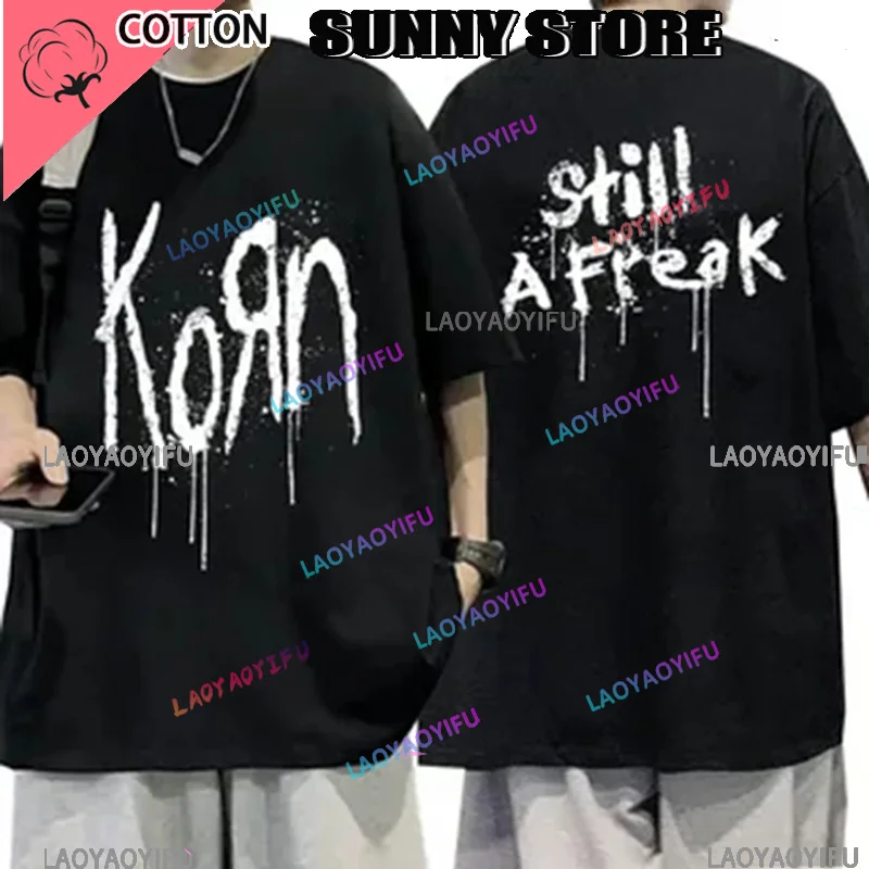 Men Summer T-Shirt Fashion Tops Tees Male Casual Short Sleeve Clothing Korn Music Streetwear Rock Band