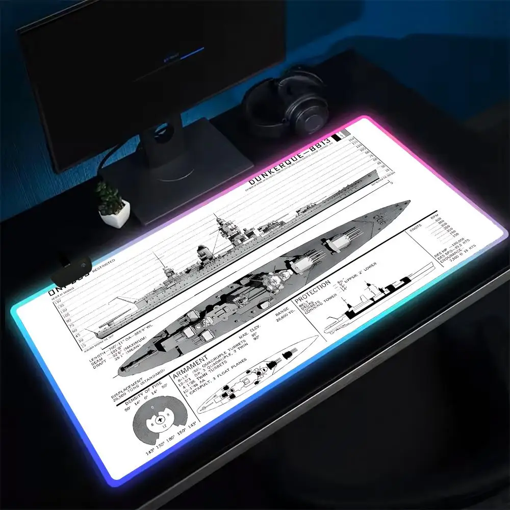 

15-дизайн B-Battleship коврик для мыши аниме игровой коврик для мыши светодиодные настольные коврики с подсветкой резиновые настольные коврики XXL RGB настольные коврики